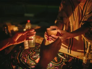 People at an ayahuasca retreat in California